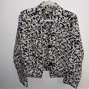 Croft & Barrow Black and White Leaf Pattern Jacket